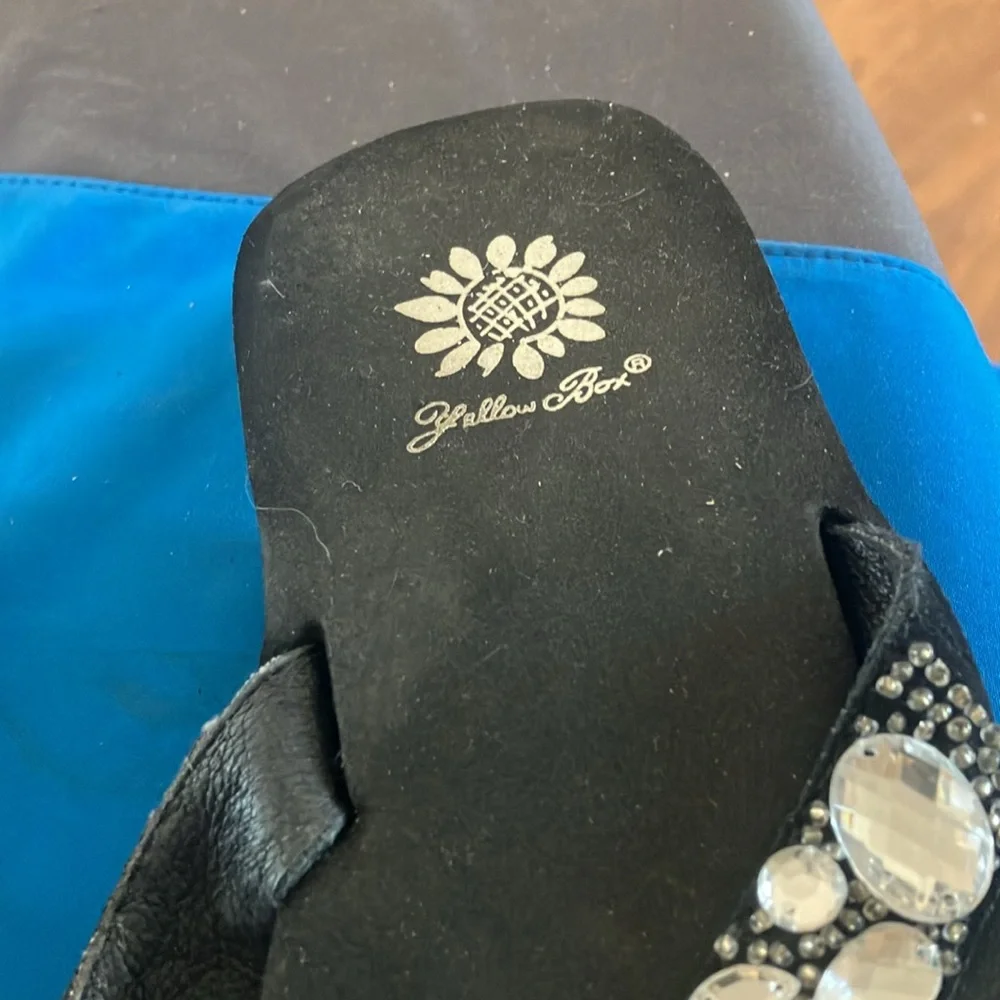 Stylish Black Sandals with Gem Accents 7 - Picture 3 of 5